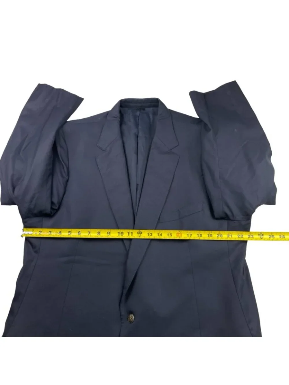 Bespoke x Loro Piana Men's 100% Wool Metal Buttons 2-Button Blazer Navy • 46R